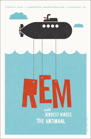 Concert poster from R.E.M. - Lakewood Amphitheatre, Atlanta, GA, USA - 21. Jun 2008