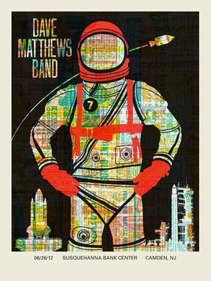 Concert poster from Dave Matthews Band - Susquehanna Bank Center, Camden, NJ, USA - Jun 26, 2012