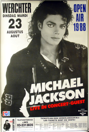 Concert poster from Michael Jackson - Werchter Festival, Werchter, Belgium - Aug 23, 1988