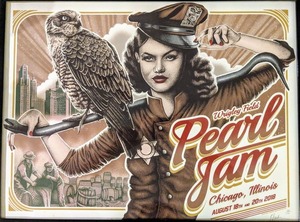 Concert poster from Pearl Jam - Wrigley Field, Chicago, IL, USA - Aug 20, 2018