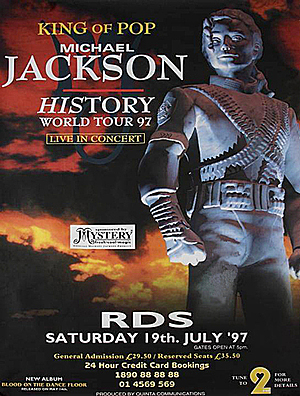 Concert poster from Michael Jackson - RDS Arena, Dublin, Ireland - Jul 19, 1997