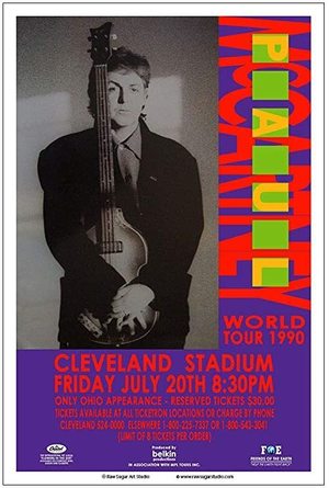 Concert poster from Paul McCartney - Cleveland Stadium, Cleveland, OH, USA - Jul 20, 1990