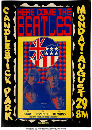 Concert poster from The Beatles - Candlestick Park, San Francisco, CA, USA - Aug 29, 1966
