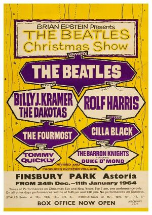Concert poster from The Beatles - Finsbury Park Astoria, London, England - Dec 26, 1963