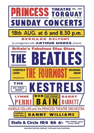 Concert poster from The Beatles - Princess Theatre, Torquay, England - 18. Aug 1963