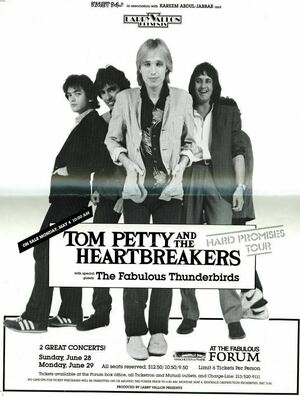 Concert poster from Tom Petty and The Heartbreakers - The Forum, Inglewood, CA, USA - Jun 28, 1981
