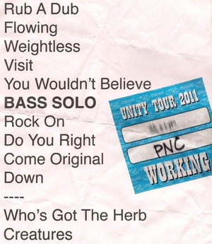 Setlist photo from 311 - PNC Bank Arts Center, Holmdel, NJ, USA - Jul 21, 2011
