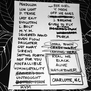 Setlist photo from Pearl Jam - Time Warner Cable Arena, Charlotte, NC, USA - Oct 30, 2013