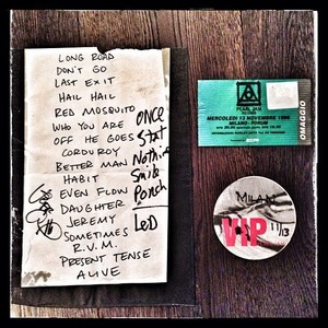 Setlist photo from Pearl Jam - Forum, Milan, Italy - 13. Nov 1996