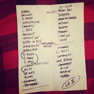 Setlist photo from Pearl Jam - Los Angeles Sports Arena, Los Angeles, CA, USA - Nov 24, 2013