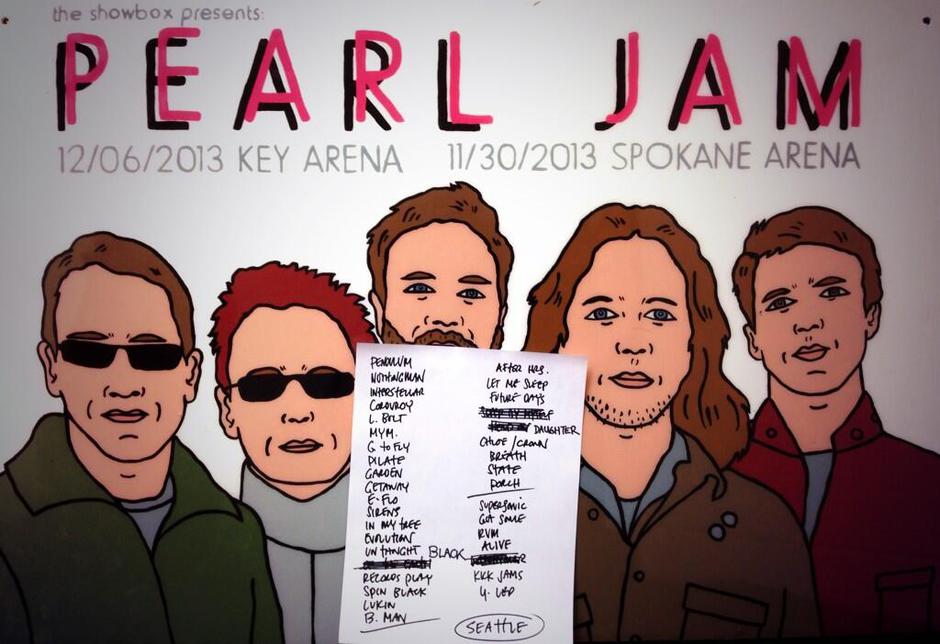 Setlist photo from Pearl Jam, Key Arena, Seattle, WA, USA, December 6th
