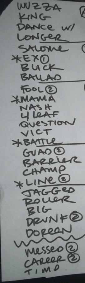 Setlist photo from Old 97's - Cat's Cradle, Carrboro, NC, USA - 8. Oct 2014