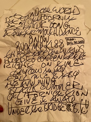 Setlist photo from Red Hot Chili Peppers - Hard Rock Stadium, Miami Gardens, FL, USA - 30. Aug 2022